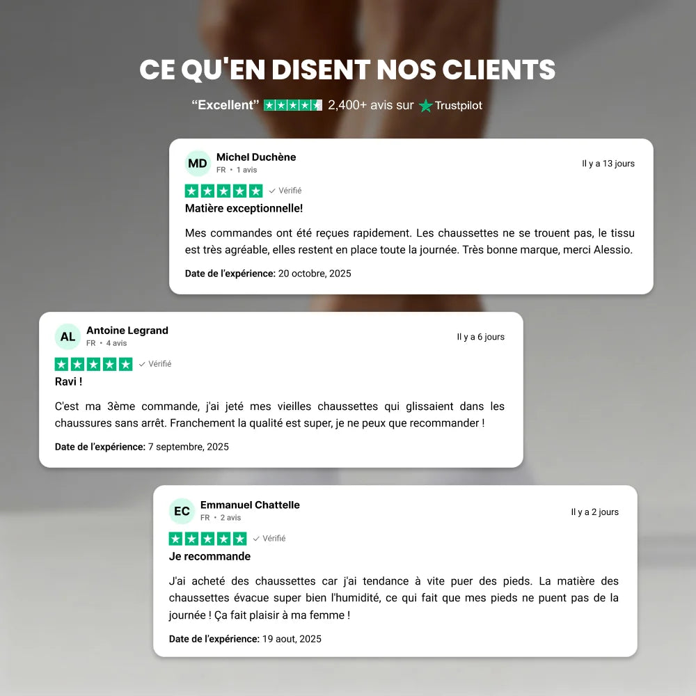 Chaussettes mi-hautes Alessio en bambou premium - Pieds sains & Sans odeur