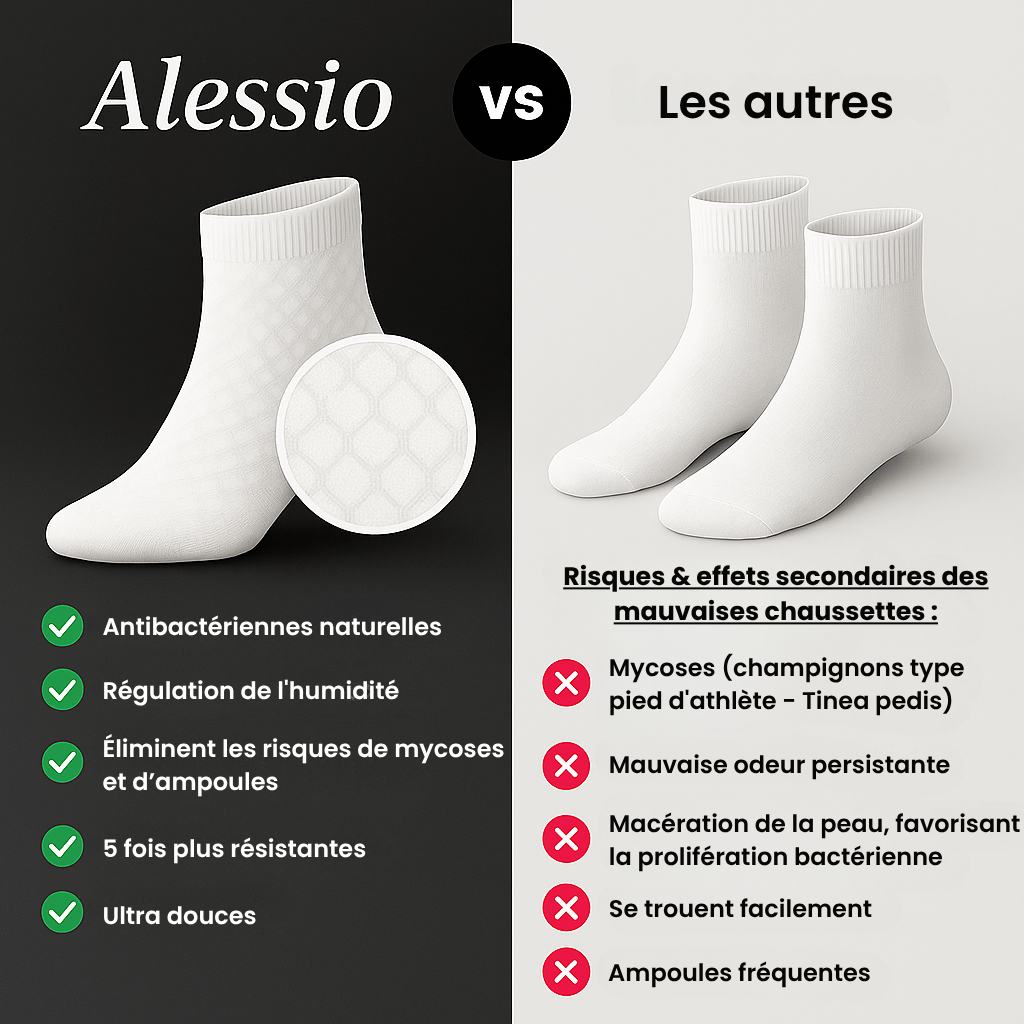 Chaussettes mi-hautes Alessio en bambou premium - Résistantes & Anti-Odeurs