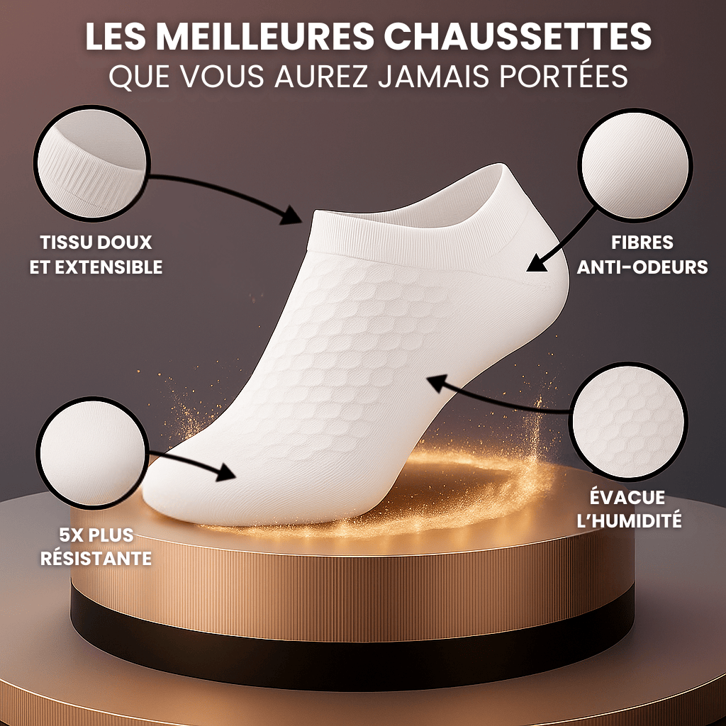 Chaussettes basses Alessio en bambou premium - Résistantes & Anti-Odeurs