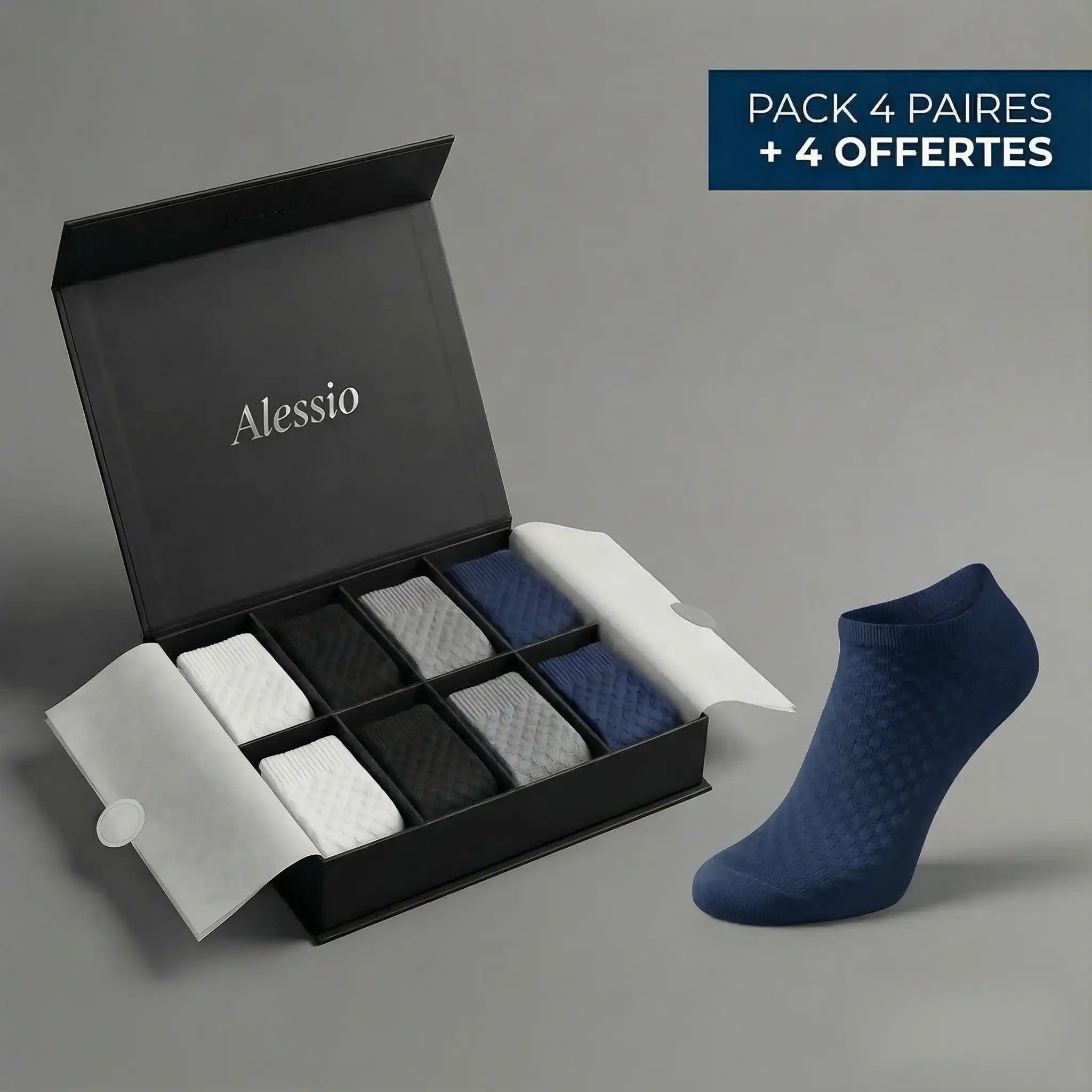 Chaussettes basses Alessio en bambou premium - Tient sans serrer