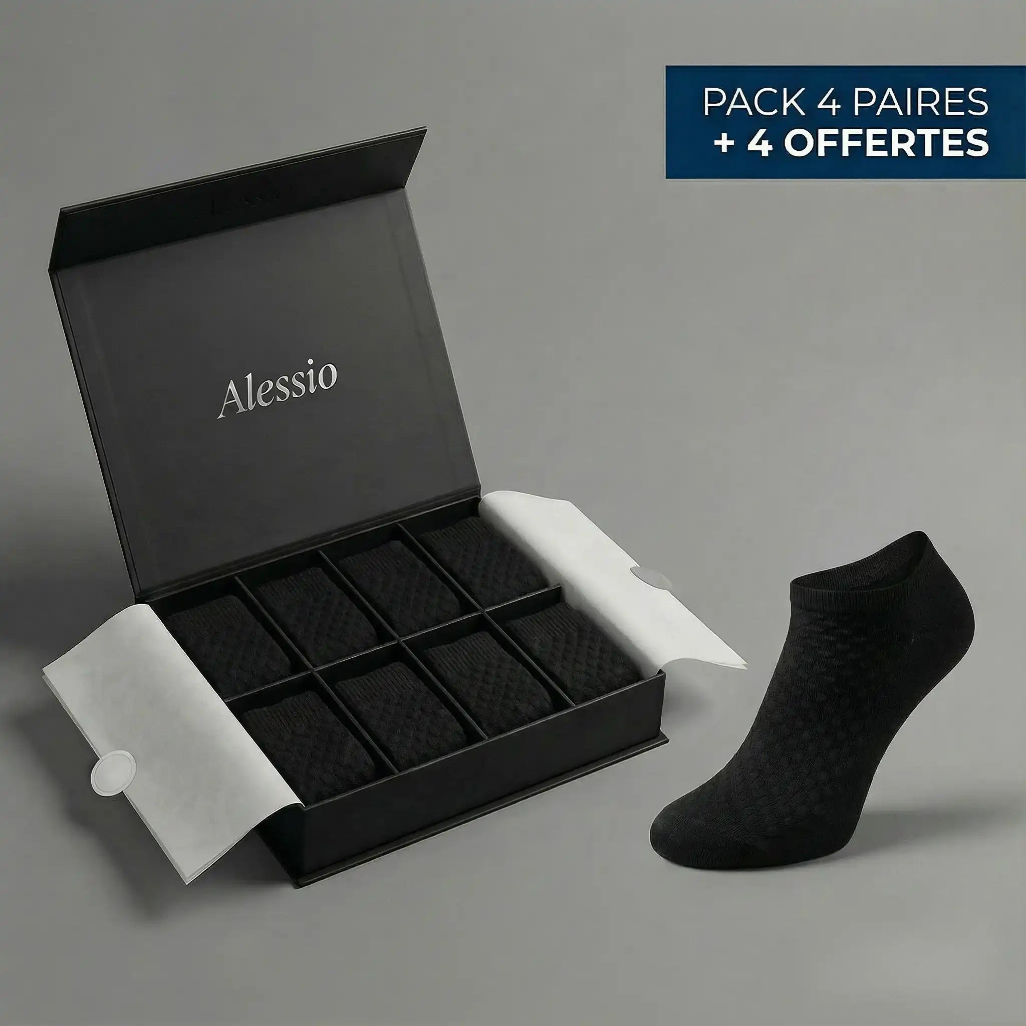 Chaussettes basses Alessio en bambou premium - Tient sans serrer