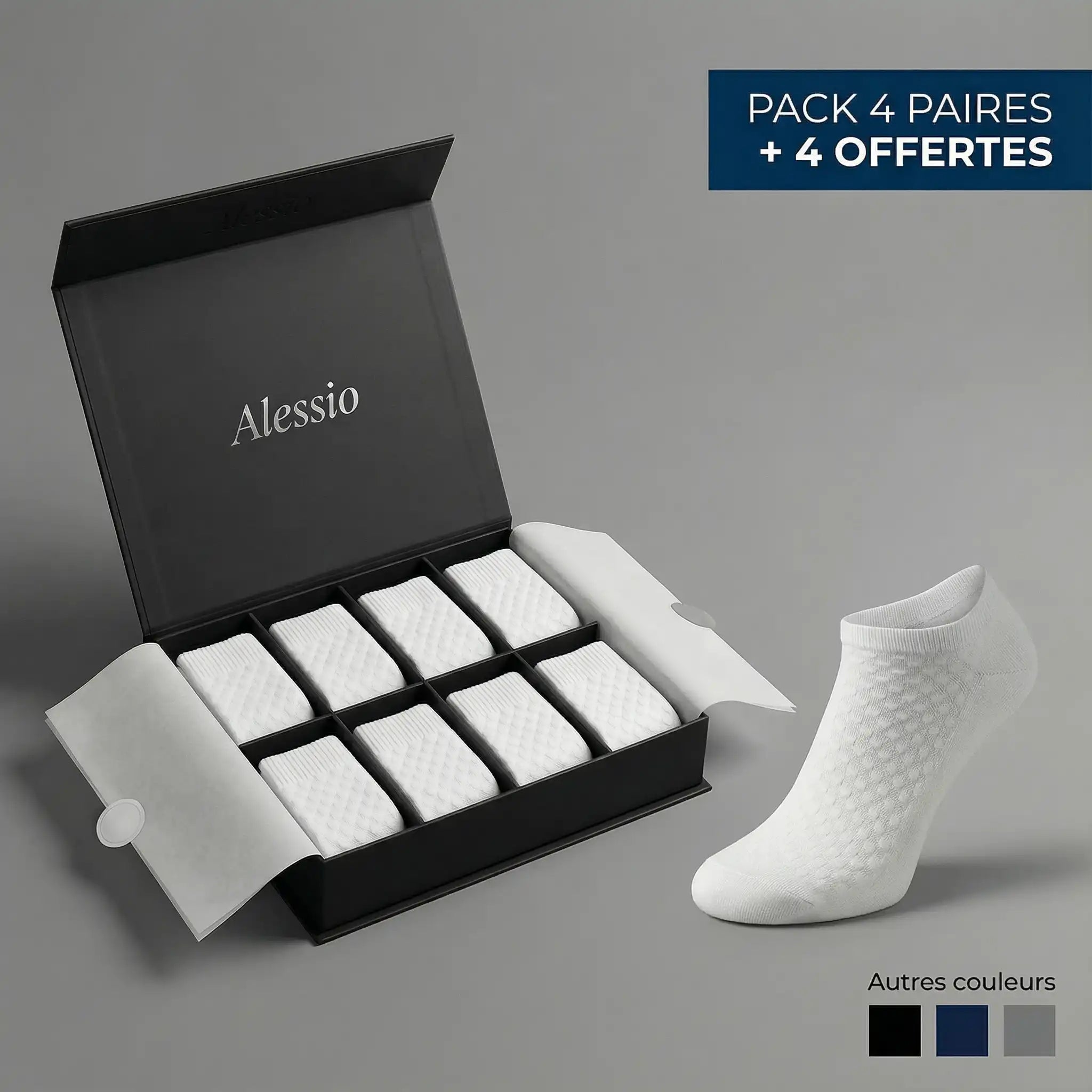 Chaussettes basses Alessio en bambou premium - Tient sans serrer