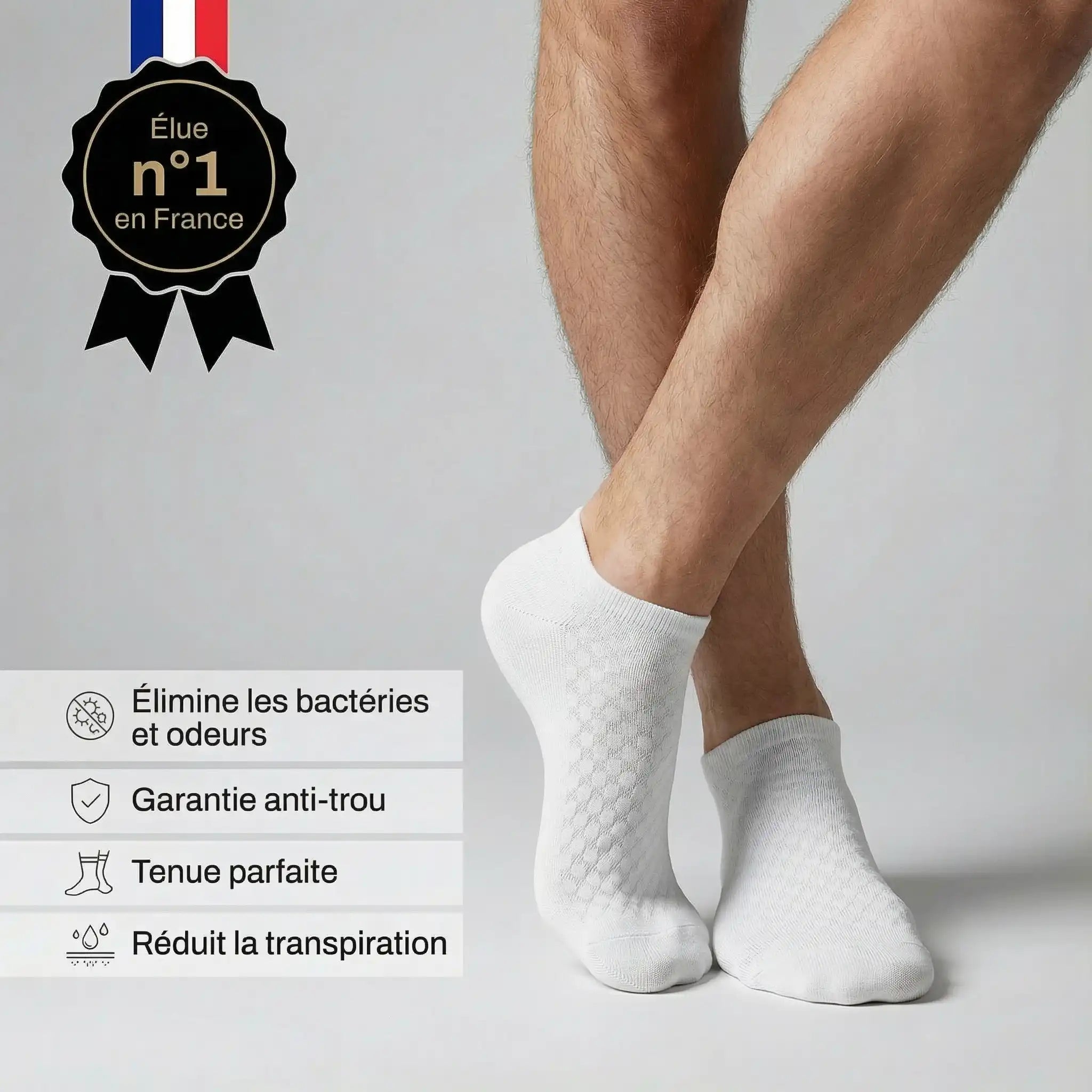 Chaussettes basses Alessio en bambou premium - Tient sans serrer