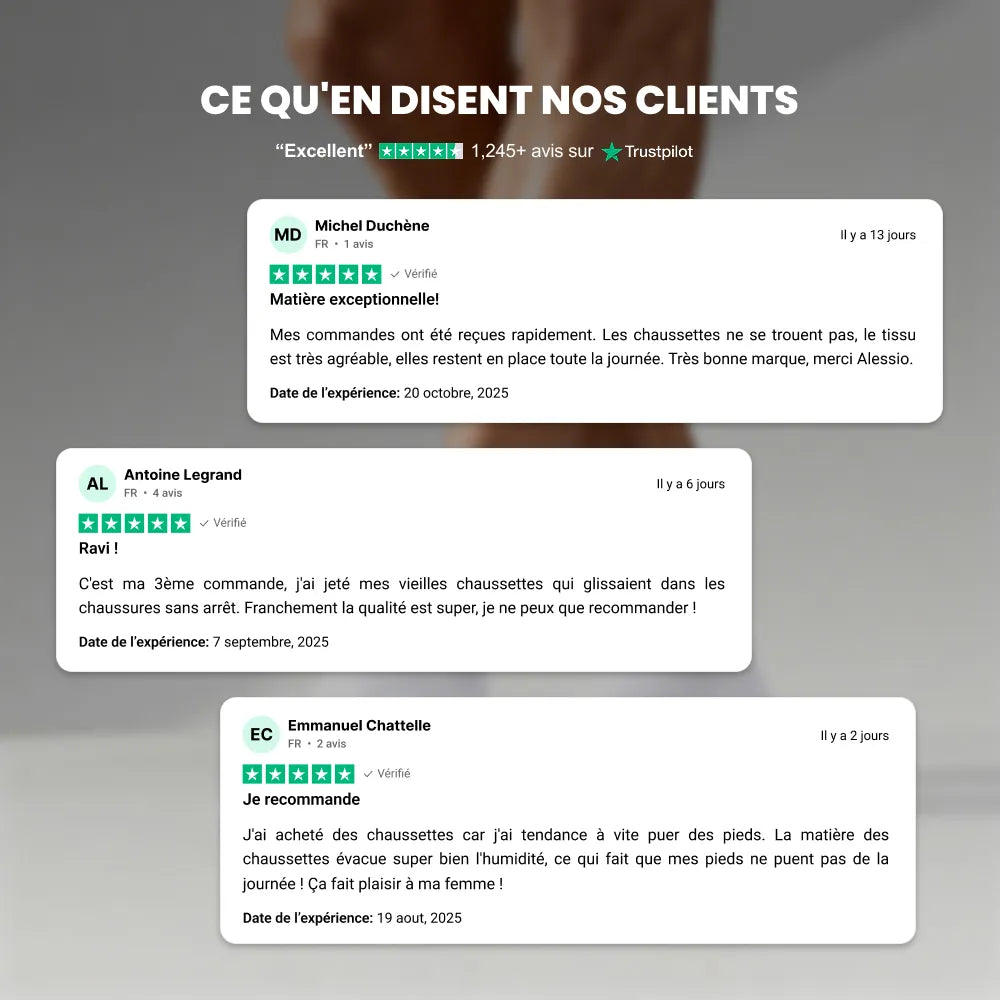 Chaussettes basses Alessio en bambou premium - Pieds sains & Sans odeur