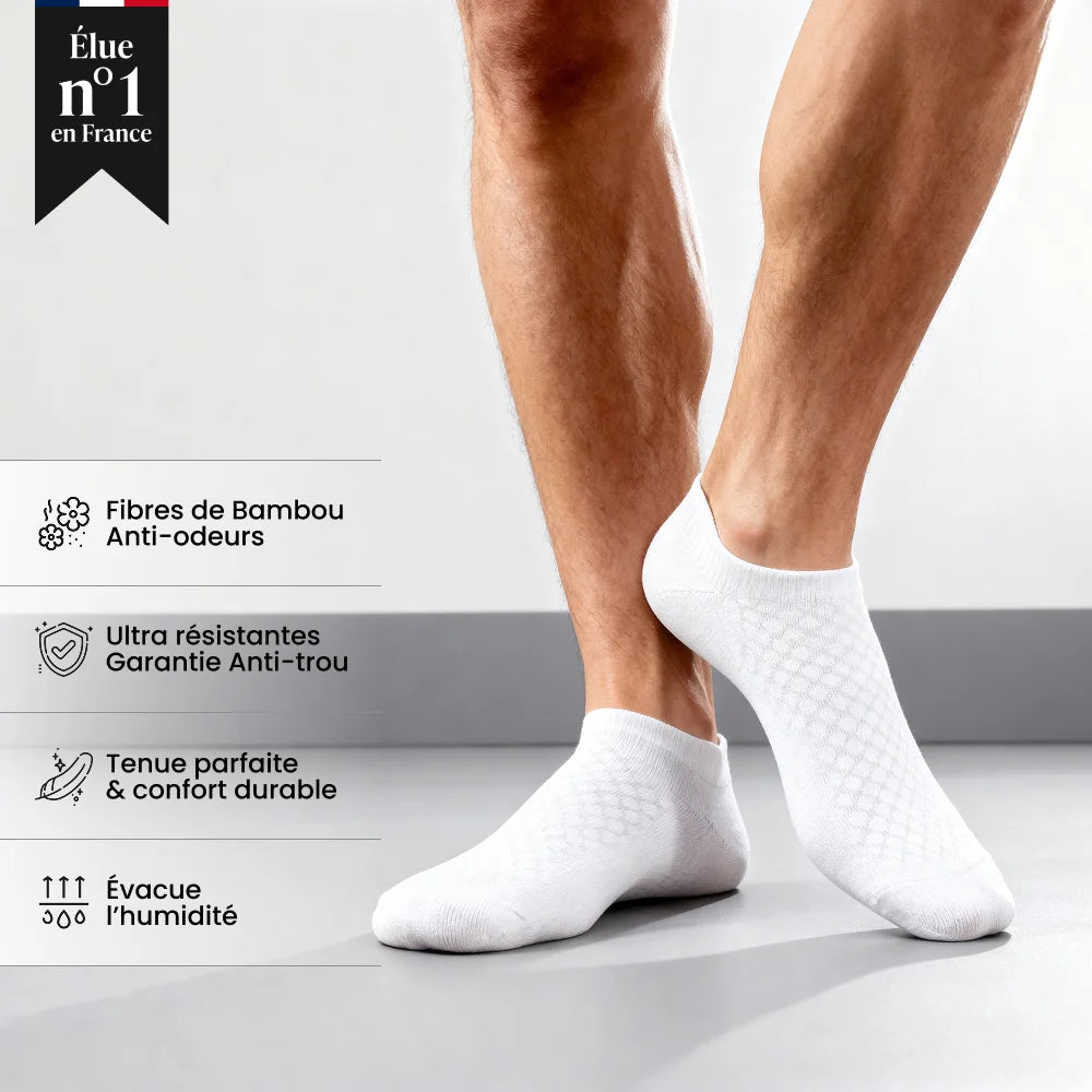 Chaussettes basses Alessio en bambou premium - Pieds sains & Sans odeur