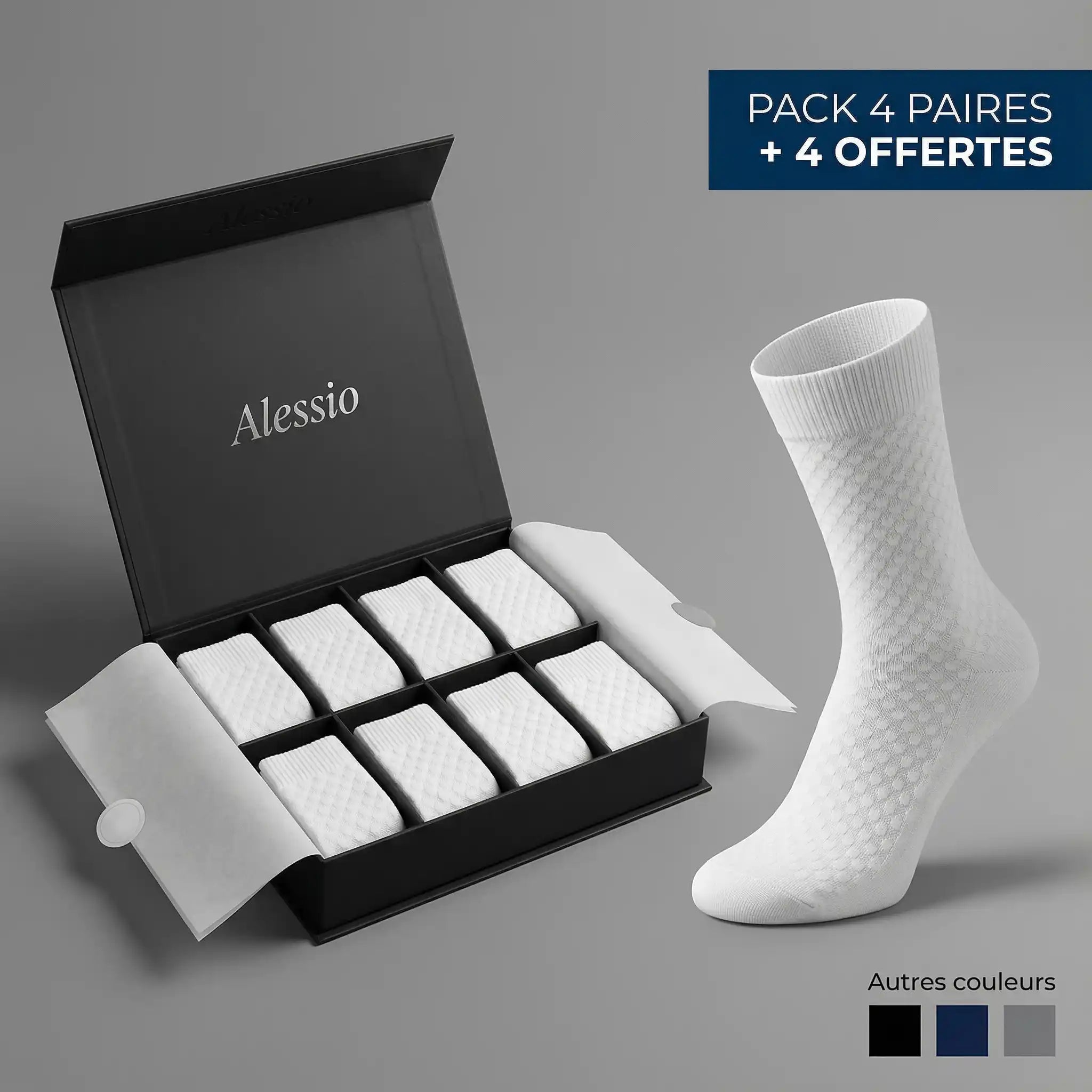 Chaussettes mi-hautes Alessio en bambou premium - Tient sans serrer