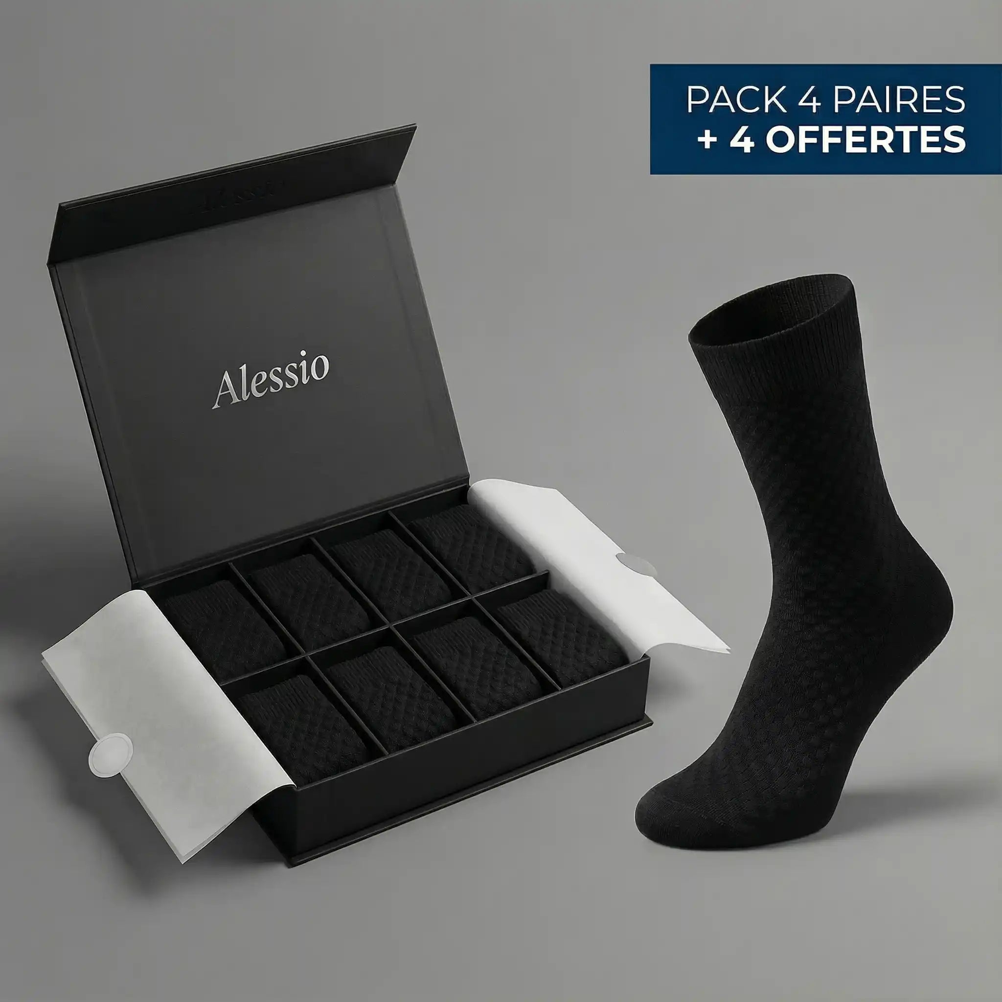 Chaussettes mi-hautes Alessio en bambou premium - Tient sans serrer