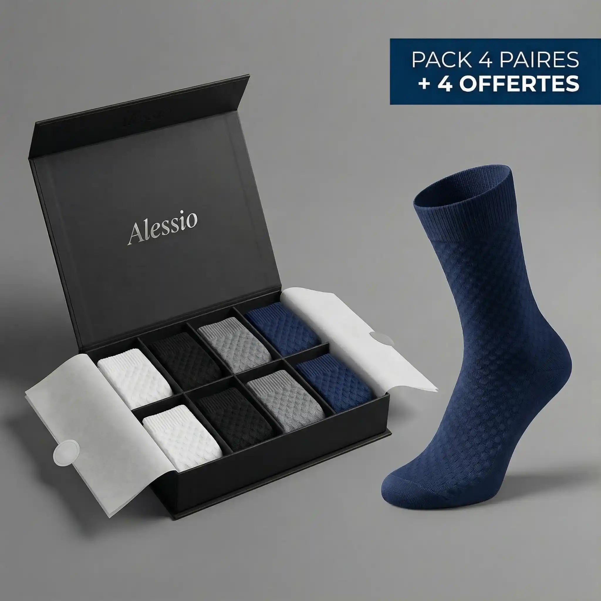Chaussettes mi-hautes Alessio en bambou premium - Tient sans serrer