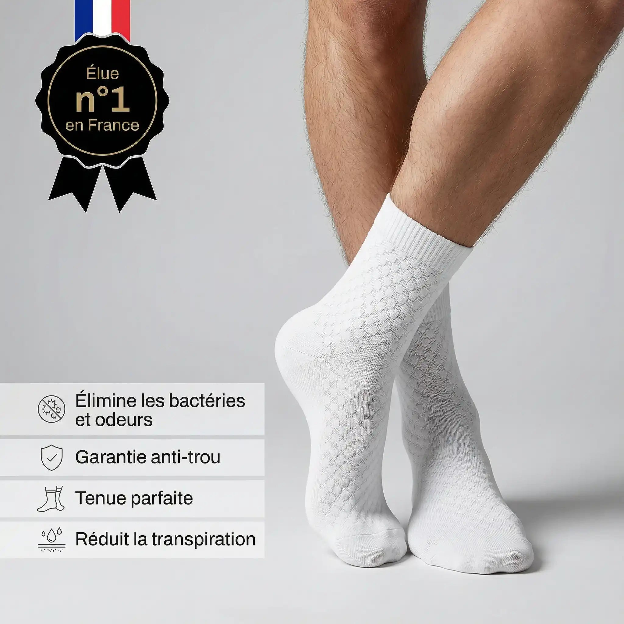 Chaussettes mi-hautes Alessio en bambou premium - Tient sans serrer