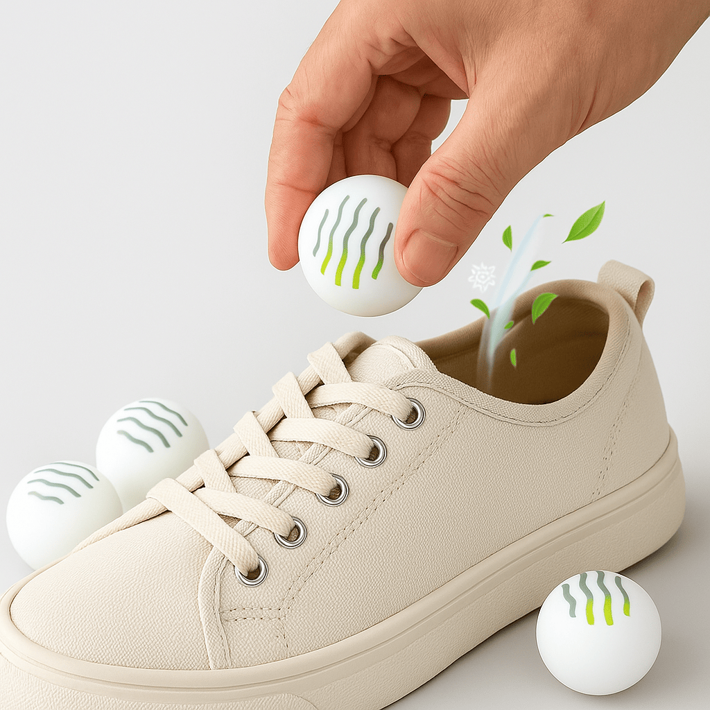 6 Billes désodorisantes pour chaussures – Parfum jasmin, 30 jours par bille | Alessio